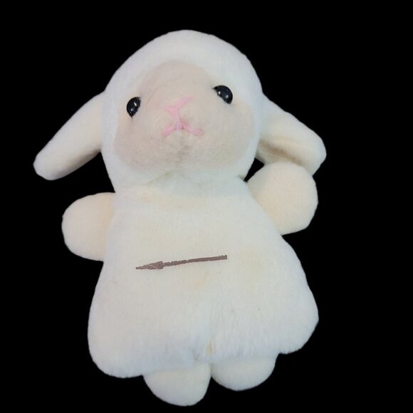 FIESTA Plush Lamb Growth Chart "I'll Grow With Jesus" Embroidery Cream & Purple - Picture 7 of 10